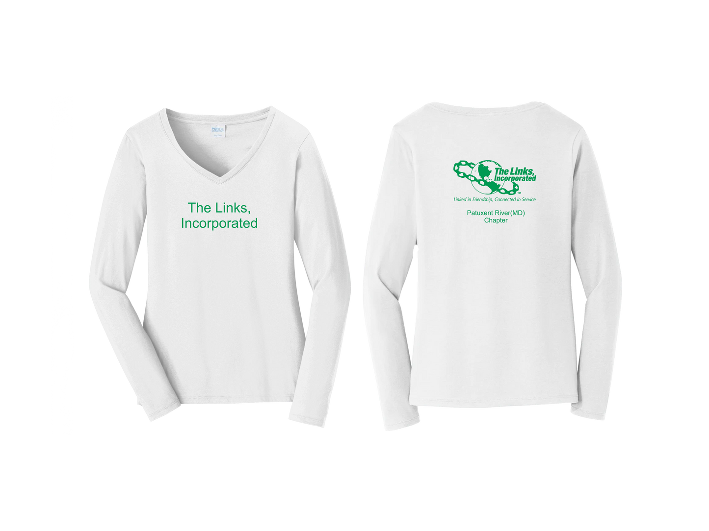 Links Long Sleeve Womens V-Neck