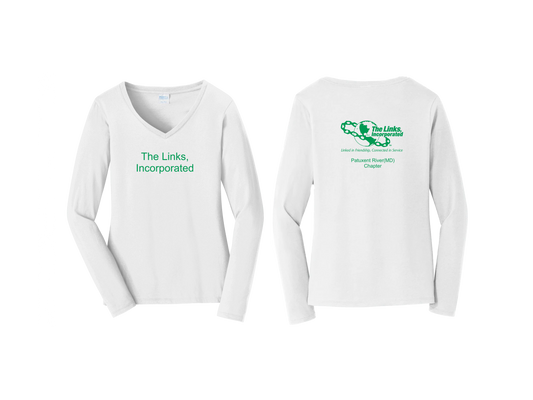 Links Long Sleeve Womens V-Neck